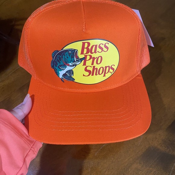 Bass Pro Shops Hat Mesh orange Snapback Trucker Baseball Fishing Outdoor Cap NEW - Picture 3 of 7